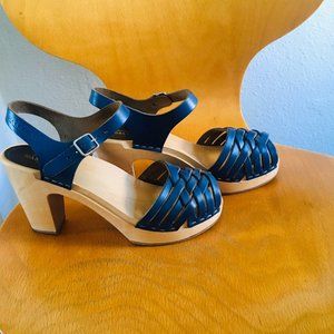 Swedish Hasbeens Braided Sky High Clogs